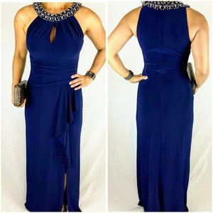 Price Drop! Vince Camuto Navy Jeweled Sleeveless Formal Gown | Size 6 | NWOT